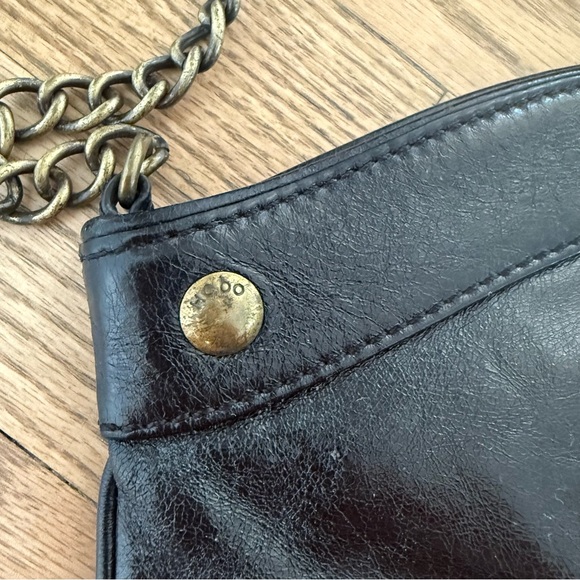 Hobo International Black Leather Chain Crossbody Bag - Picture 4 of 6
